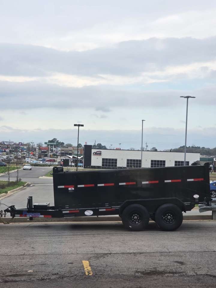 14ft Premier tandem axle dump trailer side view